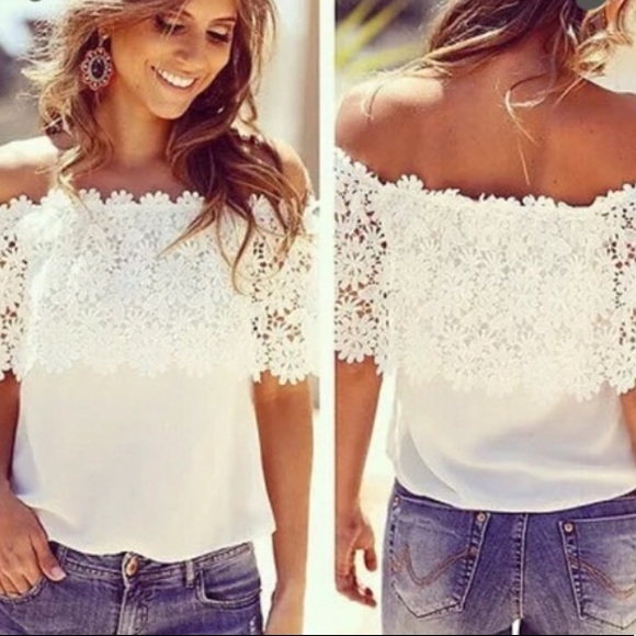 Sparkle & Style Tops - ✨Essential cream lace top✨